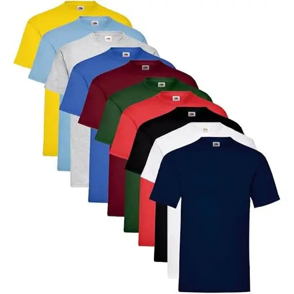 Paquete de 10 camisetas 100% algodón, unisex, suaves y transpirables.