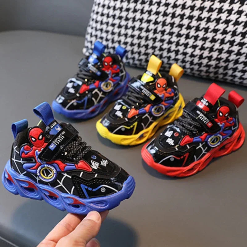 deportivas de Spiderman con luz led para niños
